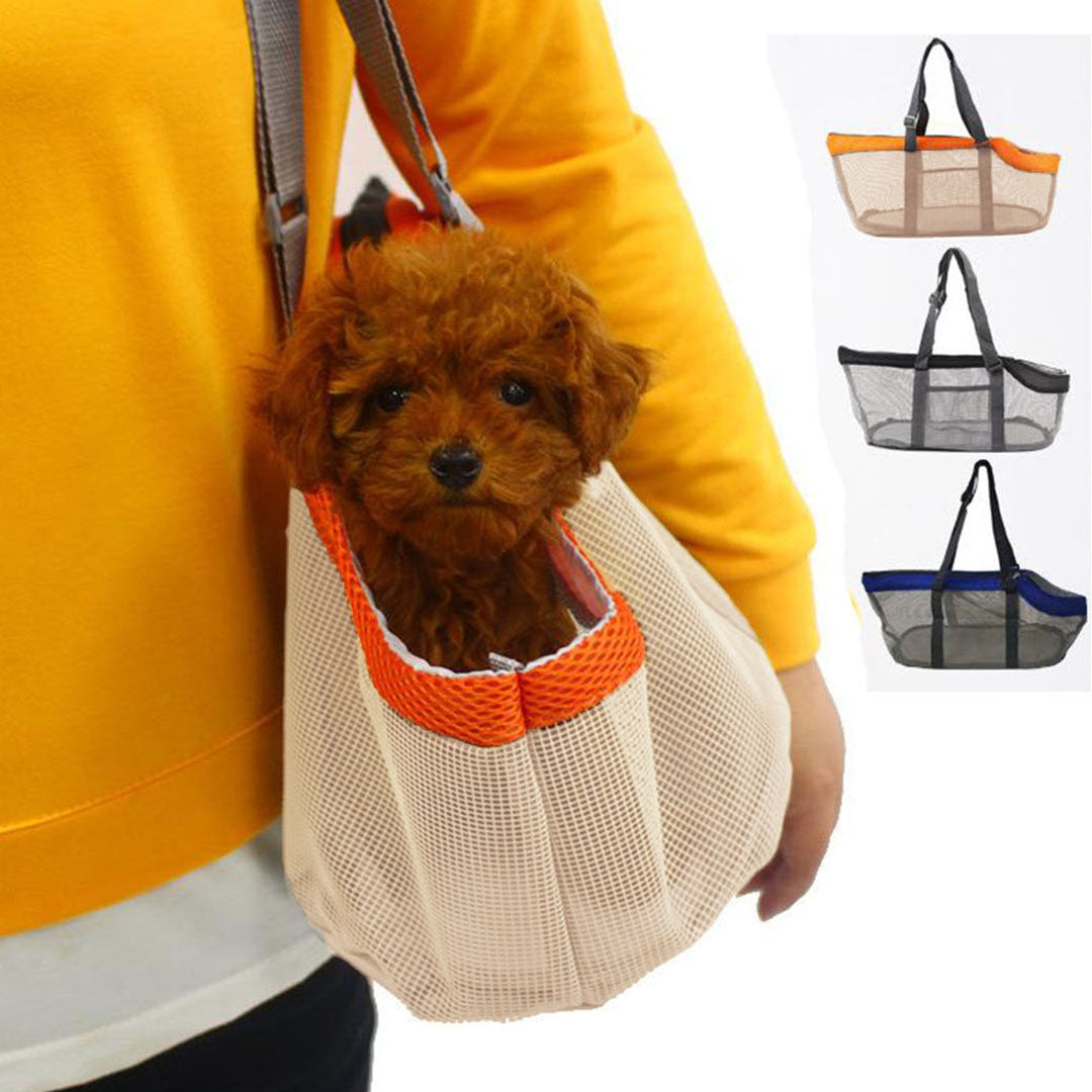 SOGA 2X Orange Pet Carrier Bag Breathable Net Mesh Tote Pouch Dog Cat Travel Essentials • LUZ-PetBagA42YELX2
