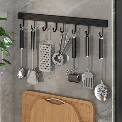 SOGA 41cm Wall Mounted Kitchen Utensil Storage Rack Space-Saving Spatula Organiser with Durable Hooks • LUZ-TAN1026