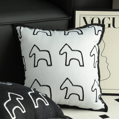 SOGA 45cm Throw Pillow White Teddy Fleece Square Pony Design Decorative Cushion for Living Room • LUZ-FrenchCushion291