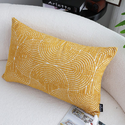 SOGA 35cm Mustard Yellow Throw Pillow Geometric Indoor and Outdoor Corded for Home Decor • LUZ-FrenchCushion322