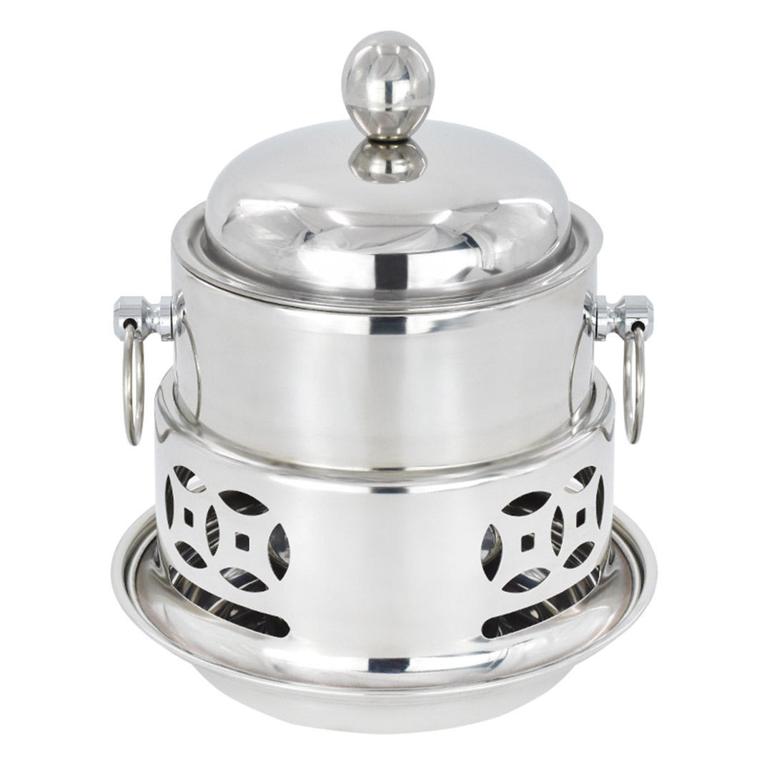 SOGA 2X Stainless Steel Mini Asian Buffet Hot Pot Single Person Shabu Alcohol Stove Burner with Lid • LUZ-ChafingDishHotPot4X2