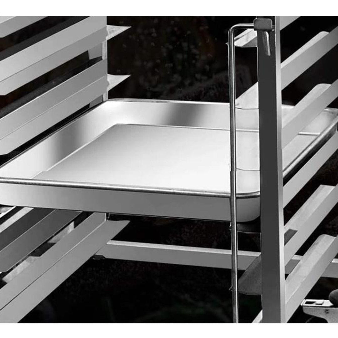 SOGA Gastronorm Trolley 7 Tier Stainless Steel Bakery Trolley Suits 60cmx40cm Tray with Working Surface • LUZ-GastronormRackingTrolley1318