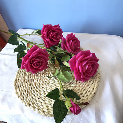 SOGA 8 Bunch Artificial Silk Rose 5 Heads Flower Fake Bridal Bouquet Table Decor Pink • LUZ-HO-F008