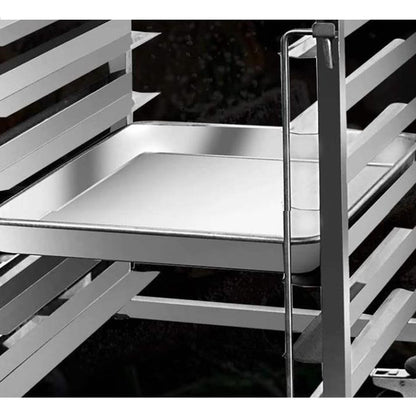 SOGA 2X Gastronorm Trolley 7 Tier Stainless Steel Bakery Trolley Suits 60cmx40cm Tray with Working Surface • LUZ-GastronormRackingTrolley1318X2