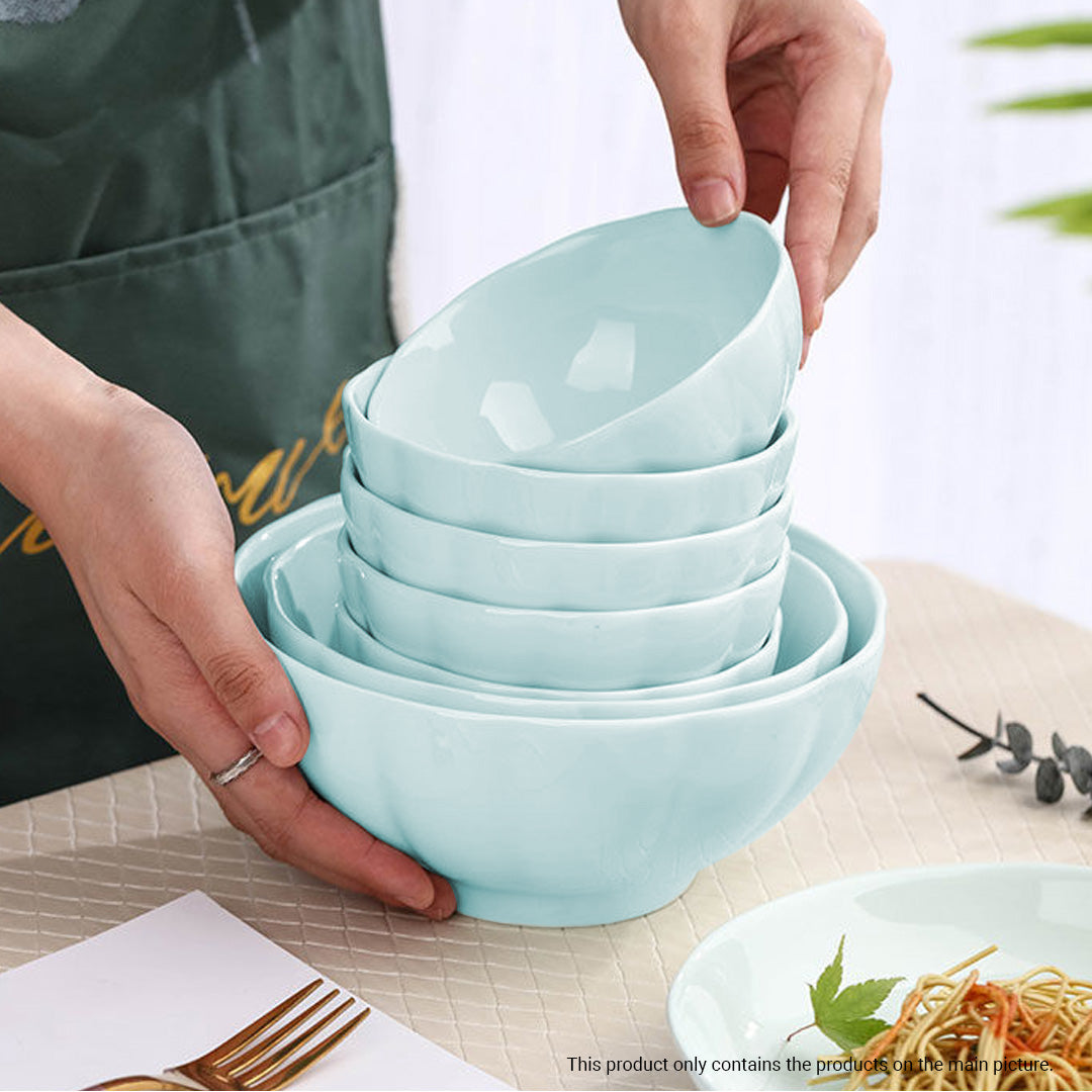SOGA Light Blue Japanese Style Ceramic Dinnerware Crockery Soup Bowl Plate Server Kitchen Home Decor Set of 6 • LUZ-BowlG432