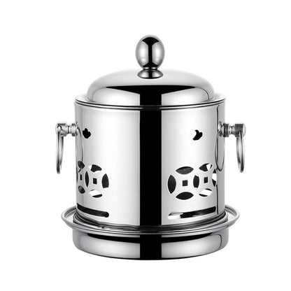 SOGA Stainless Steel Mini Asian Buffet Hot Pot Single Person Shabu Alcohol Stove Burner with Lid • LUZ-ChafingDishHotPot5