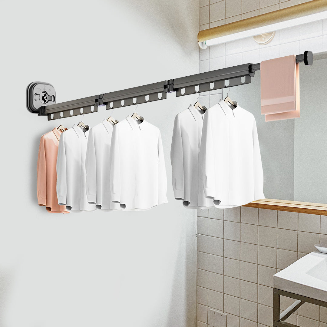 SOGA 127.5cm Wall-Mounted Clothing Dry Rack Retractable Space-Saving Foldable Hanger • LUZ-BSXPGKQ05