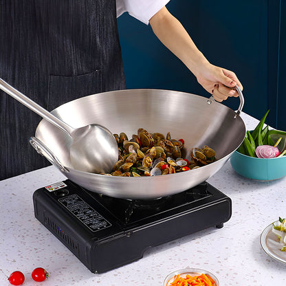 SOGA 43cm Stainless Steel Kitchen Cooking Wok with 2 Sturdy Handles • LUZ-WokCom43