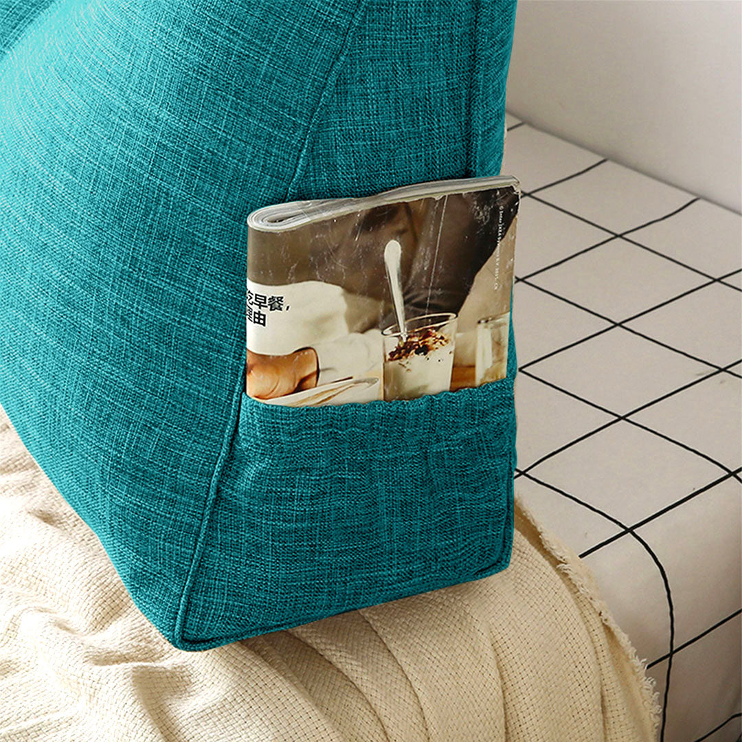 SOGA 2X 150cm Blue Green Triangular Wedge Bed Pillow Headboard Backrest Bedside Tatami Cushion Home Decor • LUZ-Pillow5113X2