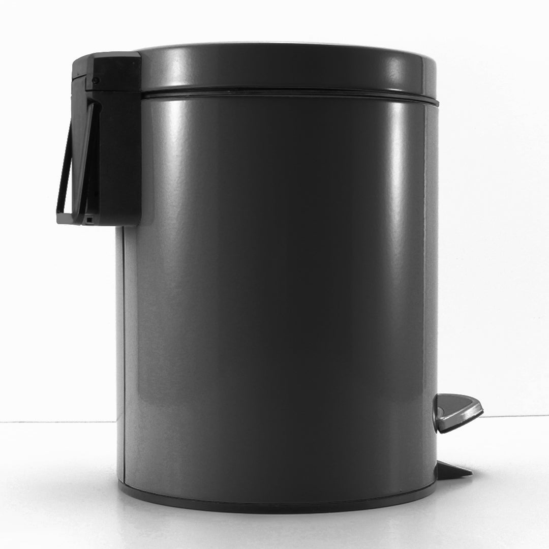 SOGA 4X Foot Pedal Stainless Steel Rubbish Recycling Garbage Waste Trash Bin Round 12L Black • LUZ-RubbishBinRound12LBlackX4