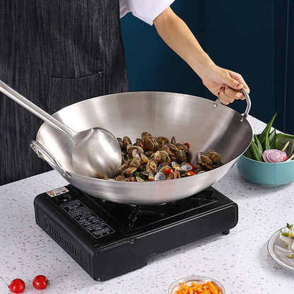 SOGA 55cm Stainless Steel Kitchen Cooking Wok with 2 Sturdy Handles • LUZ-WokCom55