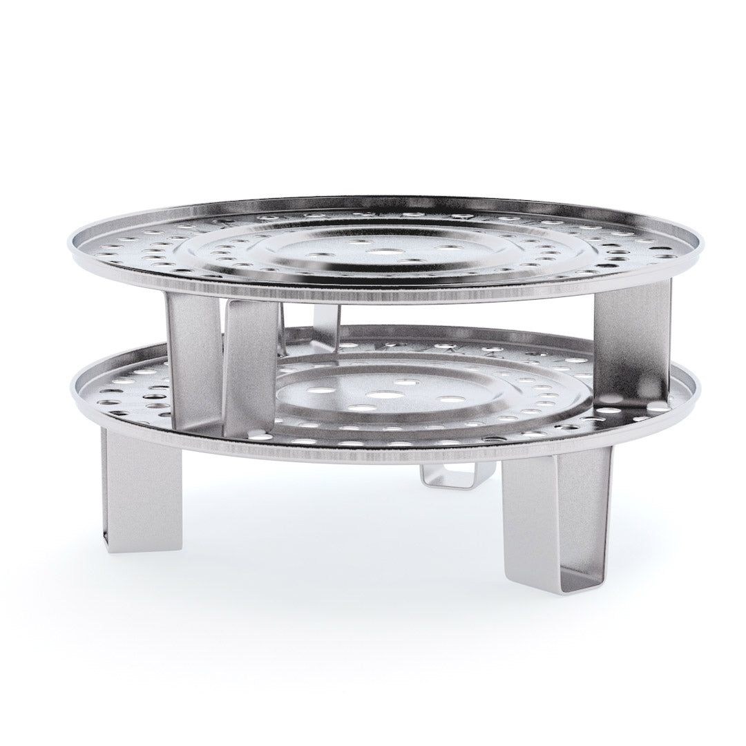 SOGA 2X 28cm Stainless Steel Steamer Insert Stock Pot Steaming Rack Stockpot Tray • LUZ-SS-Rack28CMX2