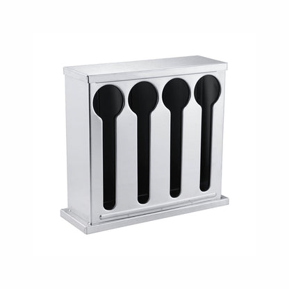 SOGA 2X Stainless Steel Buffet Restaurant Spoon Utensil Holder Storage Rack 4 Holes • LUZ-CutleryHolder4631X2