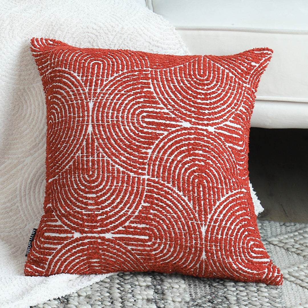SOGA 50cm Throw Pillow Burgundy Cinnabar Perfect Burnt Indoor and Outdoor Corded for Home Decor • LUZ-FrenchCushion317