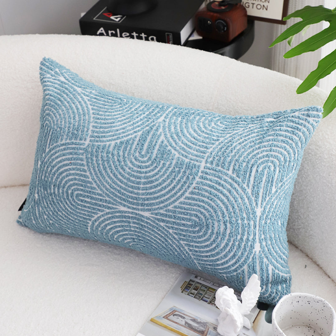 SOGA 35cm Blue Throw Pillow Geometric Indoor and Outdoor Corded for Home Decor • LUZ-FrenchCushion320