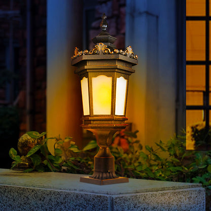 Vintage Lamp 6X 72cm Lantern Stand Elegant Aluminum & Glass Outdoor Light Antique Style Exterior Fixture • LUZ-Lamp320StandX6