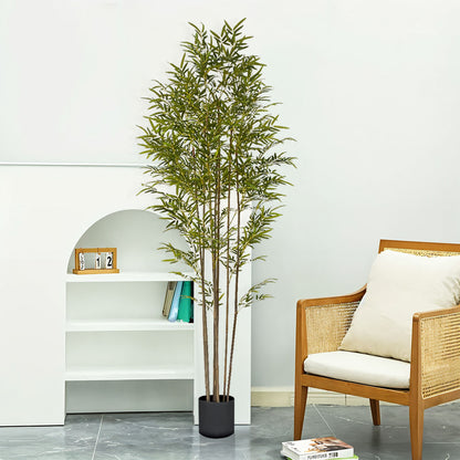 SOGA 240cm Lucky Bamboo Tree Bambusa Vulgaris Artificial Plant w/ 7 Branches Home Accent Decor • LUZ-APlantFHZ24