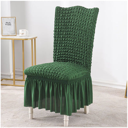 SOGA 2X Dark Green Chair Cover Seat Protector with Ruffle Skirt Stretch Slipcover Wedding Party Home Decor • LUZ-Chaircov23CX2
