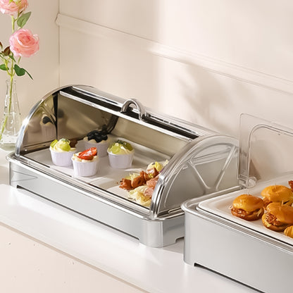 SOGA 59x38.5cm Silver Color Ceramic Serving Bowl Chafing Dish for Kitchen Essential • LUZ-ChafingDish6V13