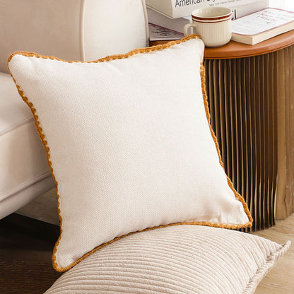 SOGA 2X 45cm Warm Wood Tone & Apricot Shell Edged Square Throw Pillow • LUZ-FrenchCushion234X2