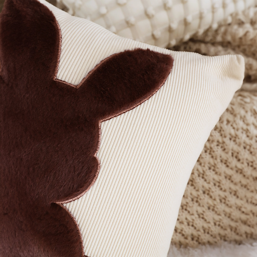 SOGA 45cm Throw Pillow Light Tan Square Cushion with Soft Coffee Bunny Design Decorative Home Decor • LUZ-FrenchCushion281