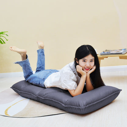 SOGA 4X Grey Lounge Recliner Lazy Sofa Bed Tatami Cushion Collapsible Backrest Seat Home Office Decor • LUZ-LoungeC3809X4