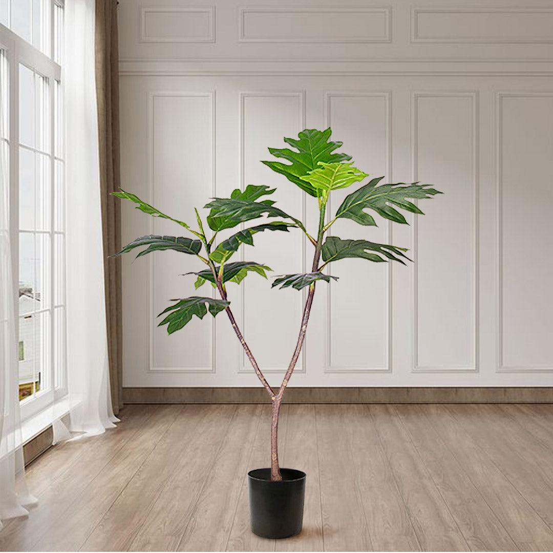 SOGA 2X 90cm Artificial Natural Green Split-Leaf Philodendron Tree Fake Tropical Indoor Plant Home Office Decor • LUZ-APlantMBS90121X2