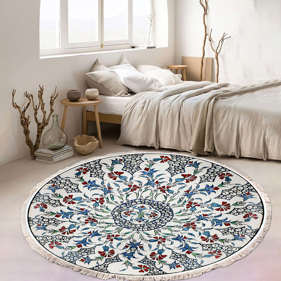 SOGA 2X 120cm Mandala Area Rug for Living Room Lounge, Bedroom, Anti-slip Doormat, Home Decor • LUZ-CarpetXLS11LgeX2