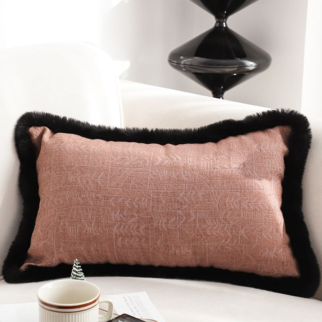 SOGA 35cm Mid-century Style Raised Embroidery Texture Edged Lumbar Throw  Pillow • LUZ-FrenchCushion211