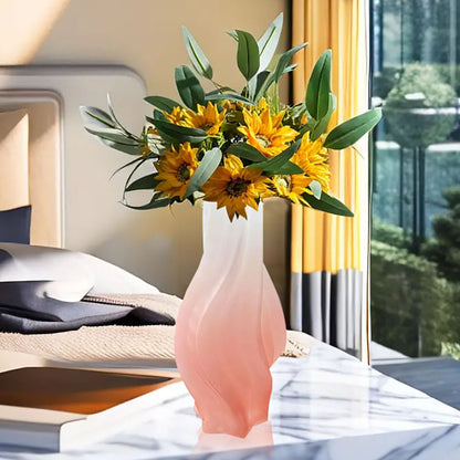 SOGA 32cm Pink Glass Vase Art Blown Hand Flower Tall Vintage Art Vases • LUZ-GVasePNK32