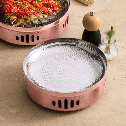 SOGA 26cm Hammered Texture Dry Pot in Rose Gold Color Kitchen Essential • LUZ-VICSoupPot37
