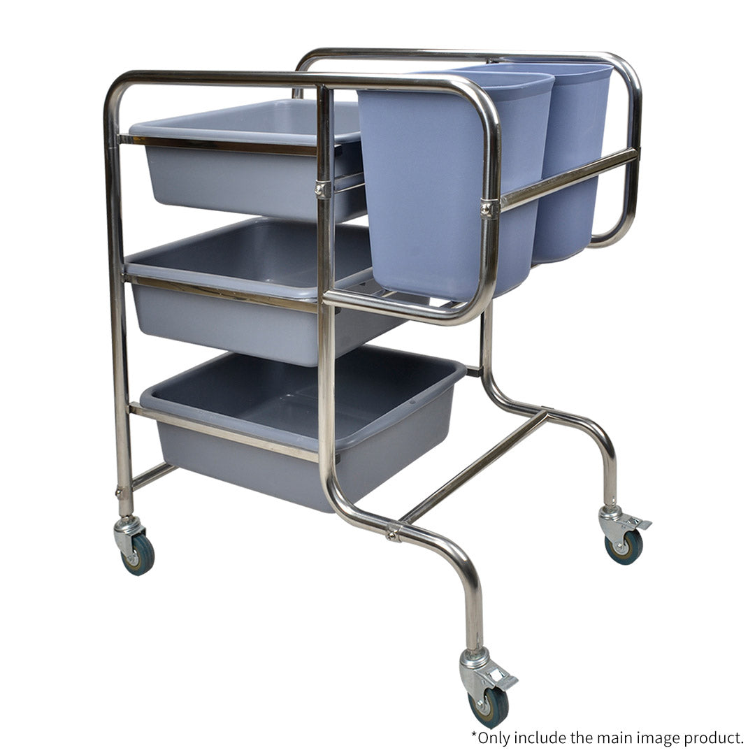 SOGA 3 Tier Food Trolley Food Waste Cart Five Buckets Kitchen Food Utility 80x43x89cm Round • LUZ-FoodCart1212