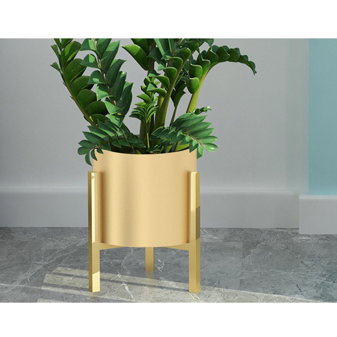SOGA 30CM Gold Metal Plant Stand with Flower Pot Holder Corner Shelving Rack Indoor Display • LUZ-FPotH32GLD
