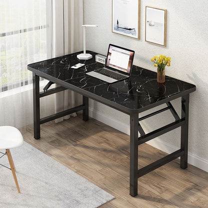 SOGA 120x60cm Black Foldable Computer Study Table Easy Assembly Desk No Chair • LUZ-ComTableF2