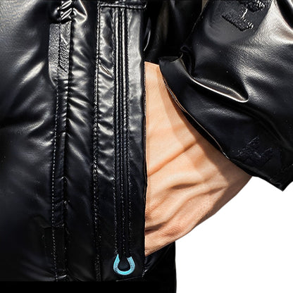 abbee Black 2XL Winter Hooded Glossy Overcoat Long Jacket Stylish Lightweight Quilted Warm Puffer Coat • LUZ-DJ-9809C