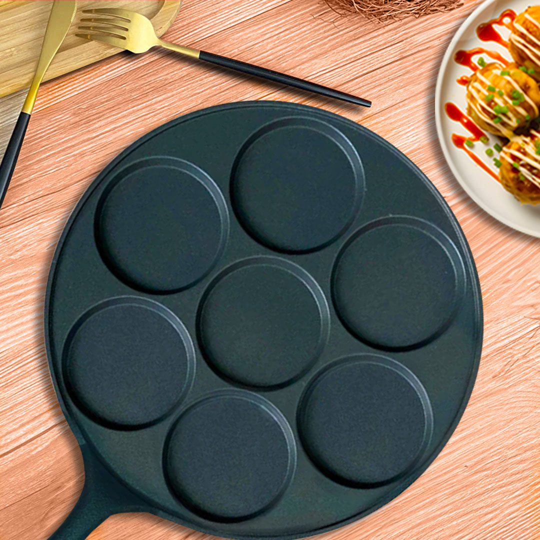 SOGA 23cm Cast Iron Takoyaki Fry Pan Octopus Balls Maker 7 Hole Cavities Grill Mold • LUZ-ZPai022