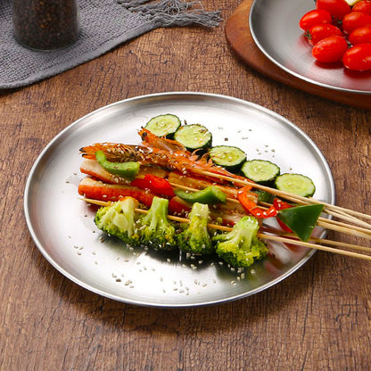 SOGA 20cm Premium Silver Grilling Plate  Durable, Heat Resistan  Perfect for BBQs and Outdoor Cooking Kitchen Essential • LUZ-VICPlate53