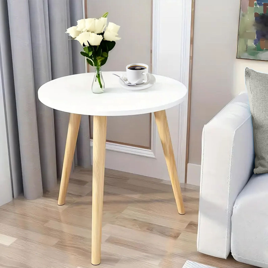 SOGA 60x60cm White Small Side Coffee Table Living Room Balcony Home Décor Style • LUZ-TableTea20