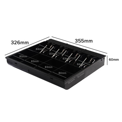 SOGA Black Heavy Duty Cash Drawer Electronic 4 Bills 8 Coins Cheque Slot Tray Pos 410 • LUZ-CashDrawer410