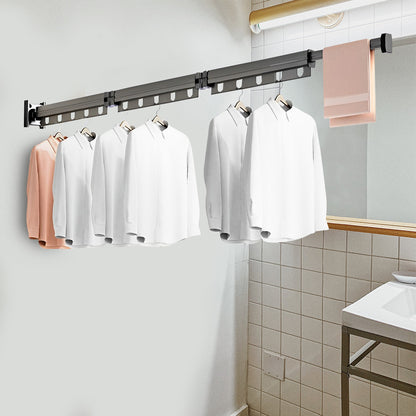 SOGA 2X 127.5cm Wall-Mounted Clothing Dry Rack Retractable Space-Saving Foldable Hanger • LUZ-BSGKZD03X2