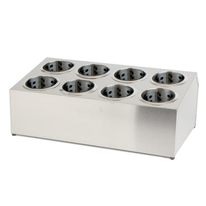 SOGA 2X 18/10 Stainless Steel Commercial Conical Utensils Cutlery Holder with 8 Holes • LUZ-CutleryHolder4606X2