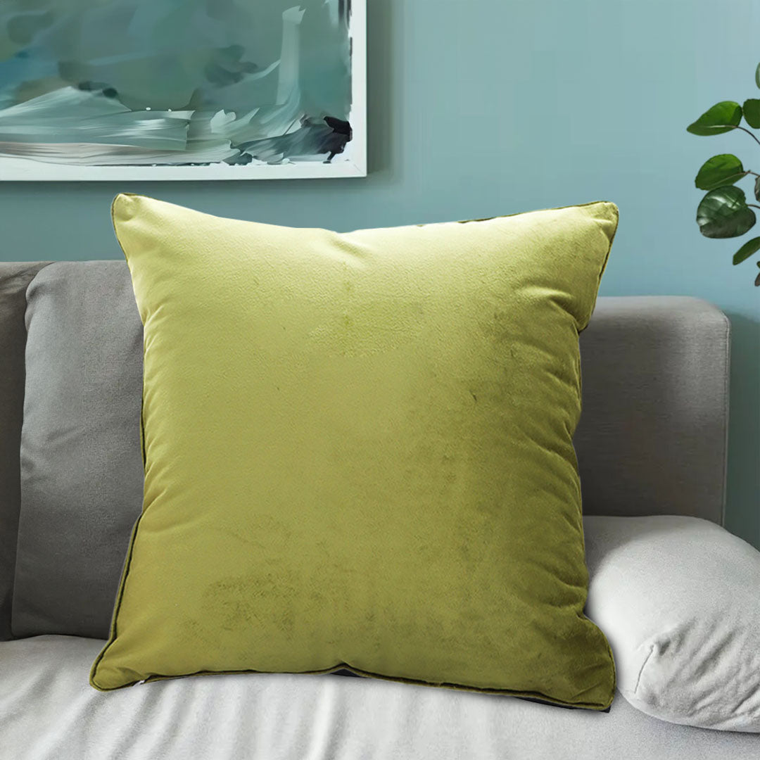 SOGA 2X 45cm Subtle Fluorescent Green Foliage Velvet Square Throw Pillow • LUZ-FrenchCushion257X2