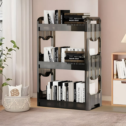 SOGA 38x24cm Black 3 Tier Bookshelf & Cosmetic Storage Organizer Trolley Rack • LUZ-BookSheDark4