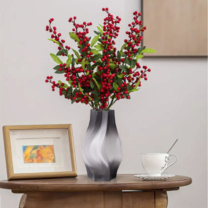 SOGA 26cm Glass Vase Grey with Beautiful glass Bubble Texture Art Vases • LUZ-GVaseGRY25