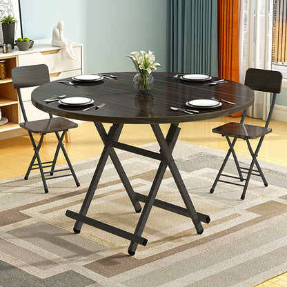 SOGA 2X Black Dining Table Portable Round Surface Space Saving Folding Desk Home Decor • LUZ-TableRD723X2