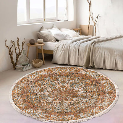 SOGA 2X 120cm Mandala Pattern Circle Area Rugs for Living Room Lounge, Anti-slip Doormat, Home Decor • LUZ-CarpetYH24X2