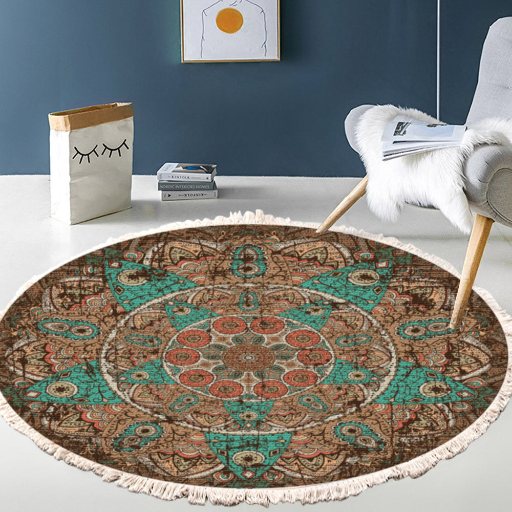 SOGA 90cm Mandala Round Area Thick Anti-slip Doormat, Home Decor • LUZ-CarpetYH30