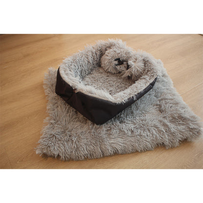 SOGA Black Dual-purpose Cushion Nest Cat Dog Bed Warm Plush Kennel Mat Pet Home Travel Essentials • LUZ-CarPetBag01