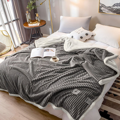 SOGA 2X Grey Throw Blanket Warm Cozy Double Sided Thick Flannel Coverlet Fleece Bed Sofa Comforter • LUZ-Blanket306X2