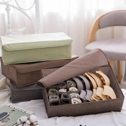 SOGA Coffee Flip Top Underwear Storage Box Foldable Wardrobe Partition Drawer Home Organiser • LUZ-SBox033